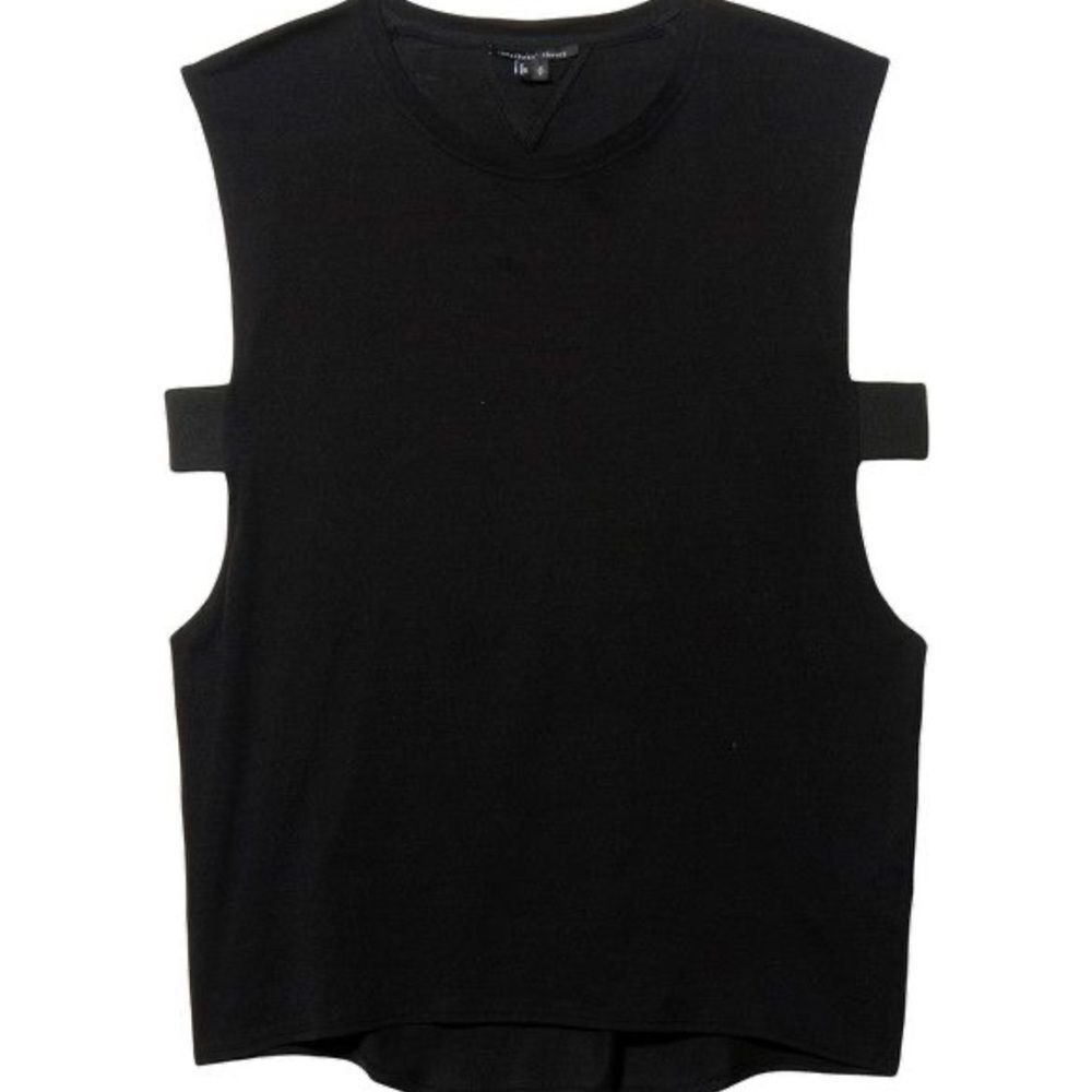 Theory Women's Black Sleeveless Top Size Small Side Cut-Outs Contemporary